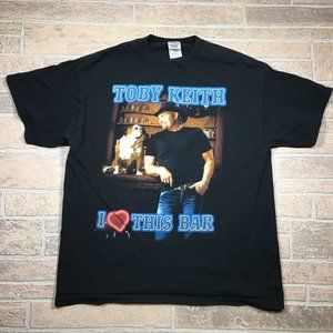 Vintage 2004 Toby Keith I Love This Bar Black Heavy Cotton Shirt Men's Large